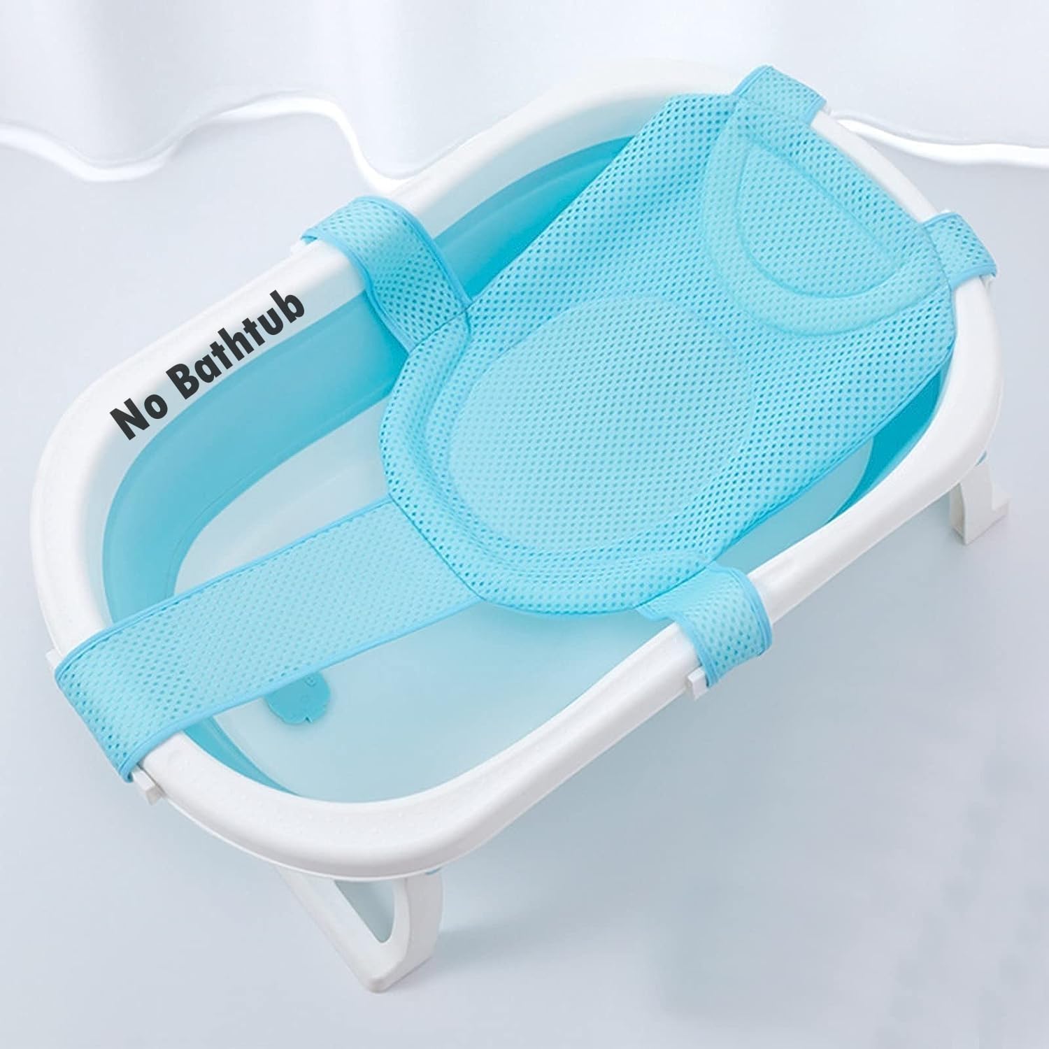 Baby Bath Support Mesh Pad Newborn Bath Tub Seat Net Non - Slip Baby Bath Mat Floating Bath Seat Cushion Adjustable Bath Pillow for Tub Safe Bathing Cushion Pad Mat for 0 - 3 Years Old Baby (No Bathtub) - Snugsy Baby