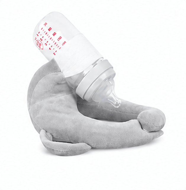 Sipee Sip baby bottle feeding pillow in soft grey