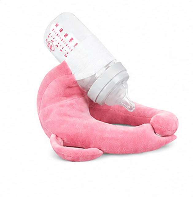 Sipee Sip baby bottle feeding pillow in blush pink